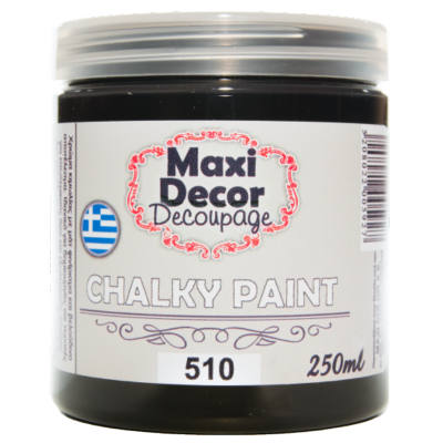 Χρώμα Κιμωλίας 250ml Maxi Decor Chalky 510 Μαύρο_CH510250